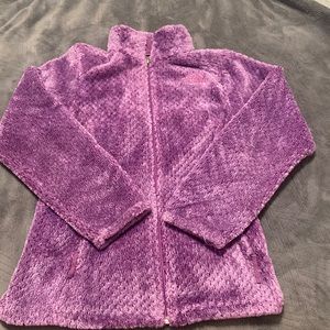 purple jacket SUPPER SOFT girls size 16=XL zipper works and in good quality